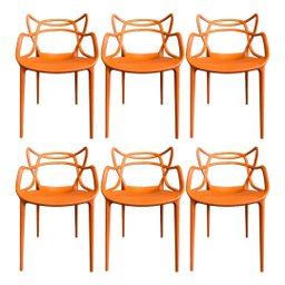 Kit 6 cadeiras Allegra Design Moderno em Polipropileno Empilhável – Para Sala, Cozinha e Escritório  - 1
