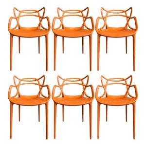 Kit 6 cadeiras Allegra Design Moderno em Polipropileno Empilhável – Para Sala, Cozinha e Escritório 