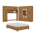 Ver imagem 2 de Guarda-roupa Casal Modulado com Cama Hércules 11 Portas 6 Gavetas com Espelho Cinamomo - Carioca Móv