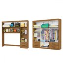 Ver imagem 3 de Guarda-roupa Casal Modulado com Cama Hércules 11 Portas 6 Gavetas com Espelho Cinamomo - Carioca Móv