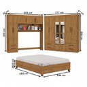 Ver imagem 4 de Guarda-roupa Casal Modulado com Cama Hércules 11 Portas 6 Gavetas com Espelho Cinamomo - Carioca Móv