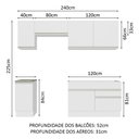 Ver imagem 4 de Armário de Cozinha Completa 240cm Branco Glamy Madesa 07