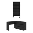 Ver imagem 2 de Kit Mesa para Máquina de Costura com 6 Gavetas e Estante Retrô Multimóveis MP6108 Preto