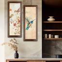 Ver imagem 2 de Kit 2 Quadros Decorativos para Cozinha Área Goumet Pássaros Temperos Frutas 60cm