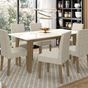 Ver imagem 5 de Sala de Jantar Liz 160x90 com Vidro 6l Cadeiras Jade Poliman Móveis