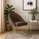 Ver imagem 3 de Banqueta Poltrona Lua Penteadeira e Salão com Base Metálica:marrom