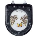 Ver imagem 1 de Tampa de Vaso Poliéster Decorada Borboleta Luna Preto para Louça Icasa
