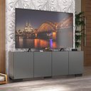 Ver imagem 2 de Rack para Tv até 50 Polegadas com 4 Portas Multimóveis Mp1072 Grafite/preto