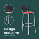 Ver imagem 4 de Kit 4 Banquetas Alta Banco para Balcão Junco Preto Àrea Gourmet Ilha Bancada bares Churrasqueira