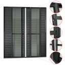 Ver imagem 3 de Porta Correr Venez. 6F.Móv.210 x 240 Elite c/Fechadura Tetra V.Liso Preto Brimak