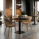 Ver imagem 2 de Conjunto Mesa de Jantar Quadrada Venezia 70x70cm Preta com 2 Cadeiras Estofadas Marcela - Nude