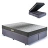 Cama Baú Queen 158x198 Suede Cinza com Dual Firm Espuma Ecoflex - 1