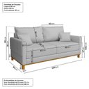 Ver imagem 3 de Conjunto Sofá Living 3 Lugares 200cm com Puff Linho Ananda CabeCasa MadeiraOriginals Cinza