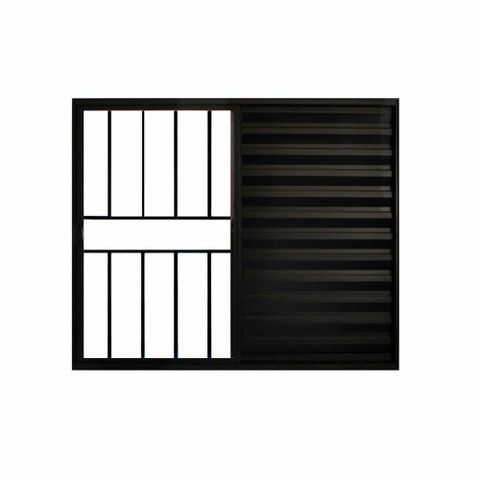 Veneziana de Correr 3 Folhas C/grade Aluminio Preto 1.00 X 1.50 Linha Modular - Hale