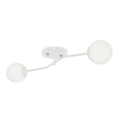 Lustre Aro Branco Jabuticaba Globo de Vidro Orby
