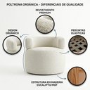 Ver imagem 3 de Poltrona Decorativa Kayce Bouclê Premium Orgânica Off White Desk Design