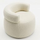 Ver imagem 5 de Poltrona Decorativa Kayce Bouclê Premium Orgânica Off White Desk Design