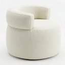 Ver imagem 7 de Poltrona Decorativa Kayce Bouclê Premium Orgânica Off White Desk Design