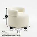 Ver imagem 2 de Poltrona Decorativa Kayce Bouclê Premium Orgânica Off White Desk Design