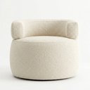 Ver imagem 4 de Poltrona Decorativa Kayce Bouclê Premium Orgânica Off White Desk Design