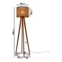 Ver imagem 4 de Luminária De Chão Madri Cúpula Indiana Pés De Madeira Maciça - Teca/Marrom