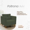 Ver mais imagens de Poltrona Decorativa Aviv para Sala Escritório Recepção Luxo Linho Verde Premium Easy Clean
