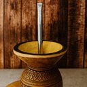 Ver imagem 2 de Bomba de Chimarrão Inox Bojo Mil Furos 21cm Bocal Simples