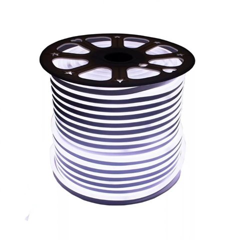 Kit Mangueira Fita Led Neon Flex Branco Frio 220v 100 Metros + 2 Rabichos