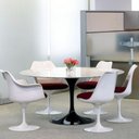 Ver imagem 3 de Mesa de Jantar Tulipa Saarinen Redonda 120 Cm Mármore Branco Extra Cor Preto