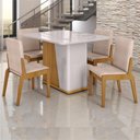 Ver imagem 2 de Kit Mesa de Jantar Harmonia com 4 Cadeiras Sinfonia em Linho Naturale/off White/creme