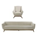 Ver imagem 3 de Conjunto Milano Sofá 3 Lugares e Poltrona em Veludo Bege - Larbelle
