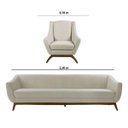 Ver imagem 2 de Conjunto Milano Sofá 3 Lugares e Poltrona em Veludo Bege - Larbelle