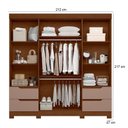 Ver imagem 2 de Guarda Roupa Solteiro Vivacce 04 Portas e Cômoda Sapateira Atena Nogueira Capuccino - Móveis Albatro