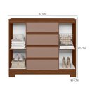 Ver imagem 3 de Guarda Roupa Solteiro Vivacce 04 Portas e Cômoda Sapateira Atena Nogueira Capuccino - Móveis Albatro
