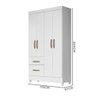 Guarda Roupa Pequeno 4 Portas Infantil Branco Rosa Flex Mia Shop JM - 4