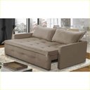 Ver imagem 1 de Sofá sem Caixa Retrátil e Reclinável 2,00m com Molas Maira Suede Cappuccino Rover & Beato