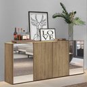 Ver imagem 7 de Aparador Buffet 4 Portas Com Espelho Vegas V3561 Rustic Rustic