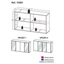 Ver imagem 5 de Aparador Buffet 4 Portas Com Espelho Vegas V3561 Rustic Rustic