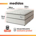 Ver imagem 4 de Cama Box Casal Colchão Molas Guarda Costas Max com Pillow Probel 138x188x78cm Branco / Cinza