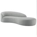 Ver imagem 1 de Divã Recamier Orgânico França 140cm Lado Direito Bouclé Cinza - Amarena Moveis