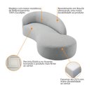 Ver imagem 4 de Divã Recamier Orgânico França 140cm Lado Direito Bouclé Cinza - Amarena Moveis