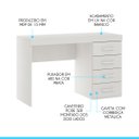 Ver imagem 3 de Mesa Escrivaninha com 4 Gavetas 120x75cm Mdp Branco 0711 Menu