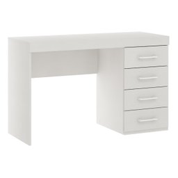 Mesa Escrivaninha com 4 Gavetas 120x75cm Mdp Branco 0711 Menu - 1