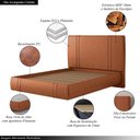 Ver imagem 2 de Cama Box Casal Aspen Cabeceira Estofada Base Flutuante PU Telha Gran Belo