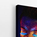 Ver imagem 3 de Mulher Maquiagem Neon Laranja e Azul Quadro Canvas 140x90cm