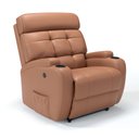 Ver imagem 1 de Poltrona do Papai Reclinável em Couro Bovino Cor Caramelo Reclinação Elétrica - Modelo Florença