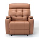 Ver imagem 2 de Poltrona do Papai Reclinável em Couro Bovino Cor Caramelo Reclinação Elétrica - Modelo Florença