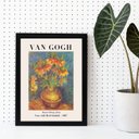 Ver imagem 2 de Quadro Decorativo Van Gogh Vaso De flores 33x24cm - com Vidro:madeira Preta
