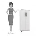 Ver imagem 5 de Armário Multiuso Rosana com 2 Portas 3 Prateleiras Branco Ajl