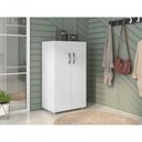 Ver imagem 1 de Armário Multiuso Rosana com 2 Portas 3 Prateleiras Branco Ajl